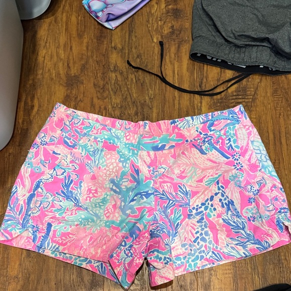 Lilly Pulitzer Pants - Lilly Pulitzer Pink and Blue Patterned Athletic Shorts